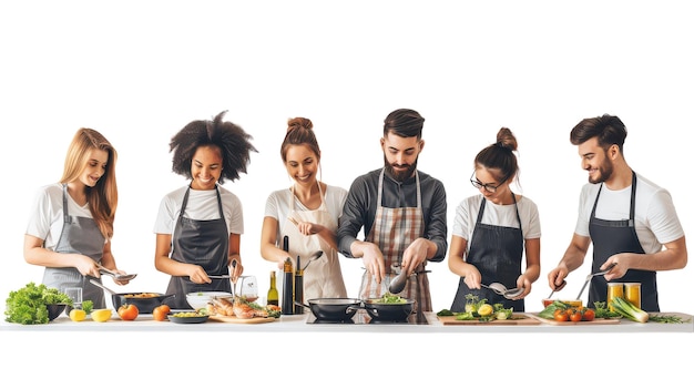Zespół w kuchni przygotowujący potrawy